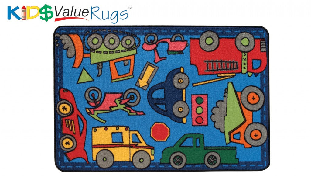 #11909 Wheels on the Go Rug, 3' x 4'6" Rectangle