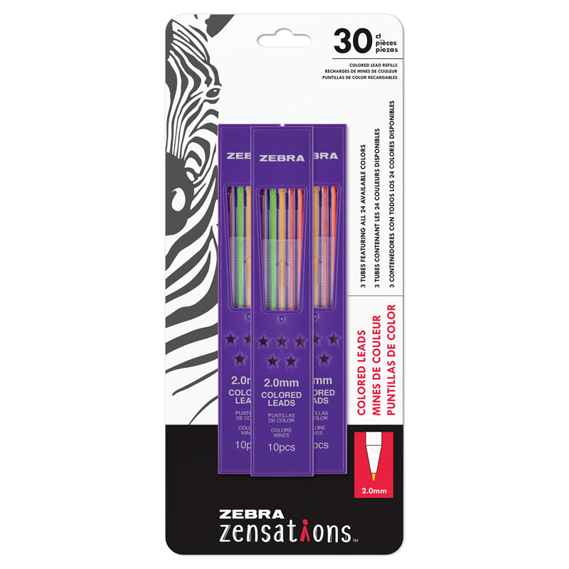 #58911 ASSRTD COLOR LEAD REFILLS PACK OF 3 ZENSATIONS