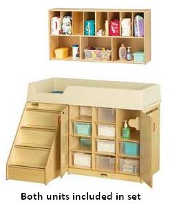 #1289 Jonti-Craft® Diaper Changer, Diaper Organizer Combo - Left