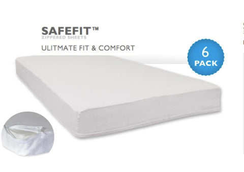 #18834 SafeFit™ Zippered Compact Crib Safety Sheets, 6- Pack