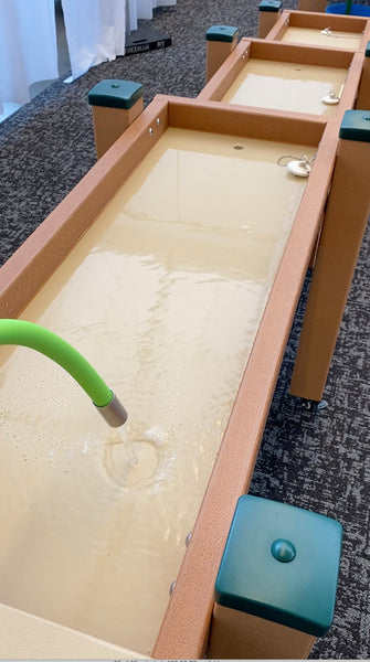 #59000 KSO-A4B2C2FFLEX Kids' Station Outdoor Water Works Sand/Water Triple Trough with Flexible Rubber Faucet